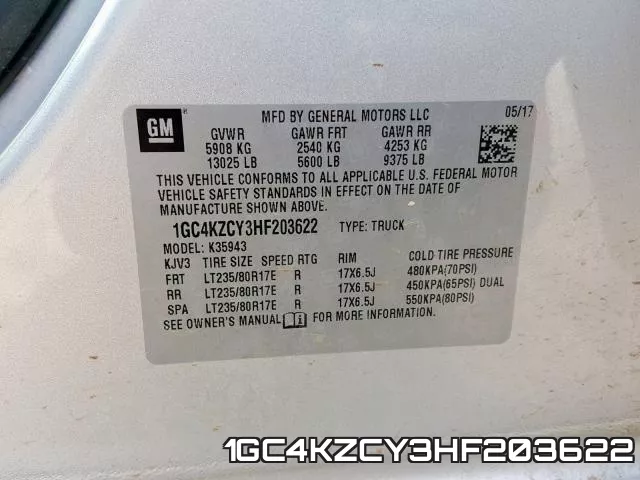 1GC4KZCY3HF203622 фото 2