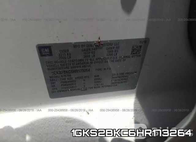 1GKS2BKC6HR173264 фото 10