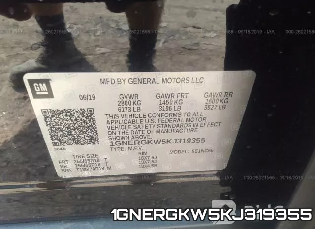 1GNERGKW5KJ319355 фото 10
