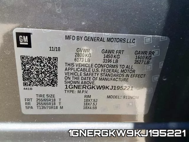 1GNERGKW9KJ195221 фото 2