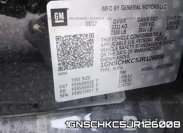 1GNSCHKC5JR126008 фото 10