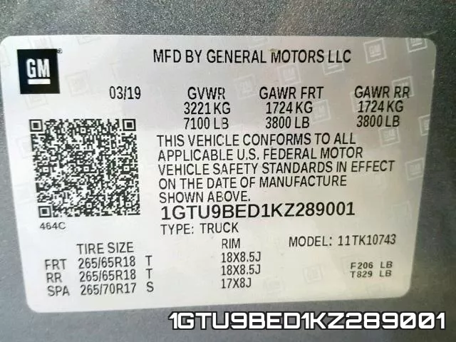 1GTU9BED1KZ289001 фото 2