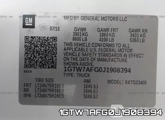 1GTW7AFG0J1908394 фото 10