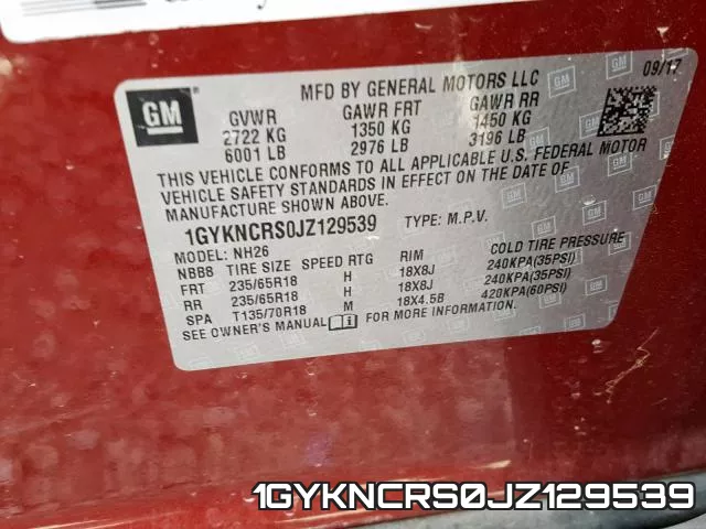 1GYKNCRS0JZ129539 фото 2