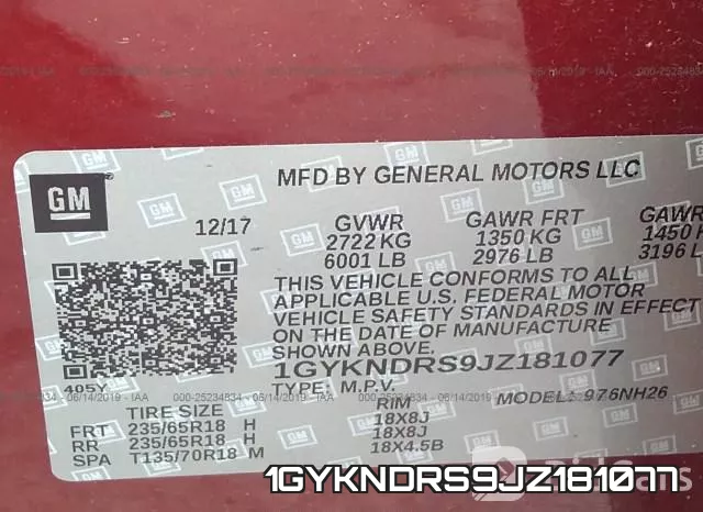 1GYKNDRS9JZ181077 фото 9