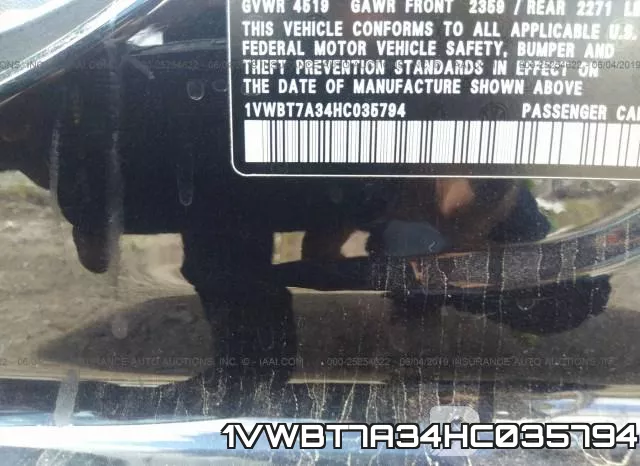 1VWBT7A34HC035794 фото 10