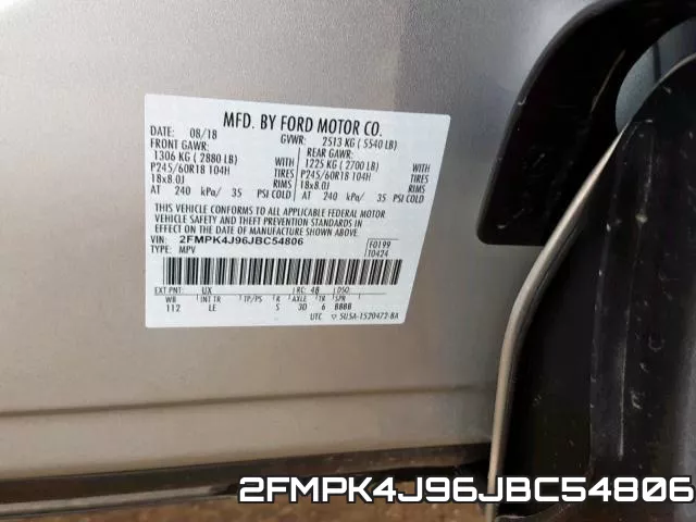 2FMPK4J96JBC54806 фото 2