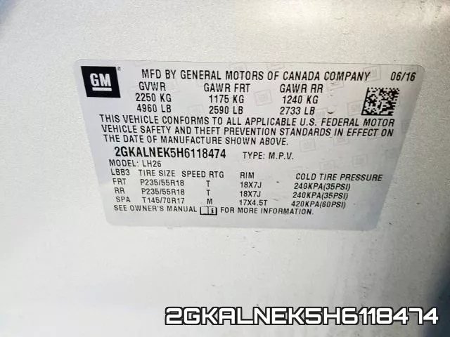 2GKALNEK5H6118474 фото 2