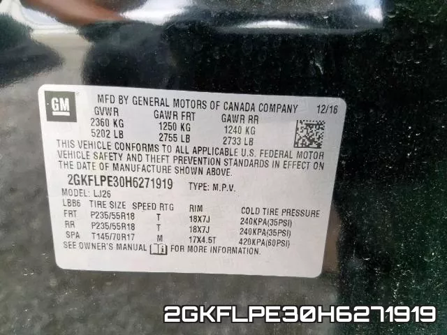 2GKFLPE30H6271919 фото 2