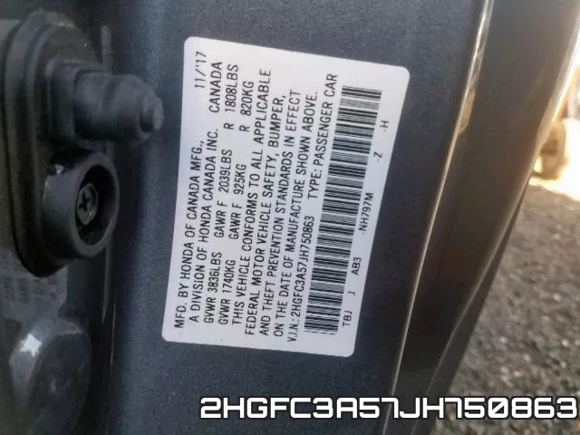 2HGFC3A57JH750863 фото 2