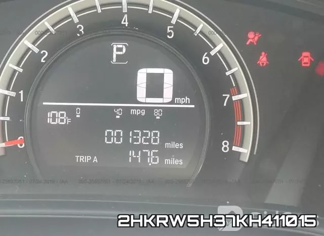 2HKRW5H37KH411015 фото 8