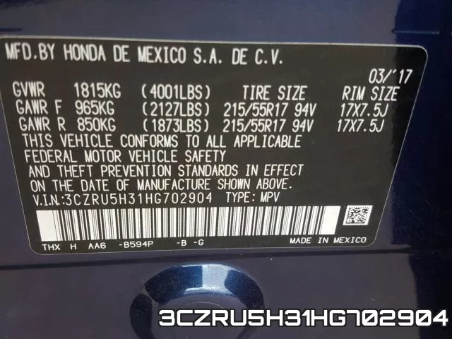 3CZRU5H31HG702904 фото 2