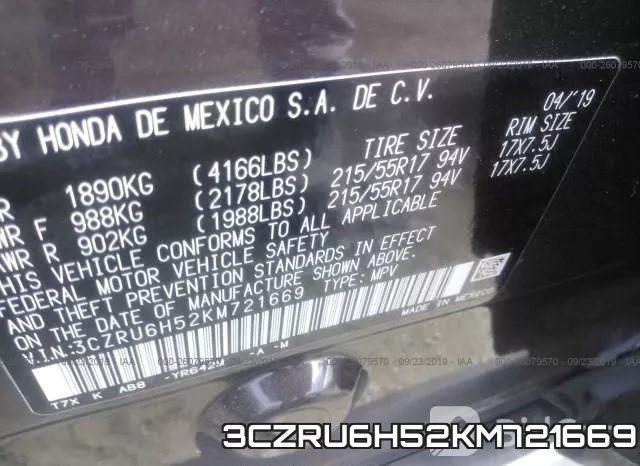 3CZRU6H52KM721669 фото 10