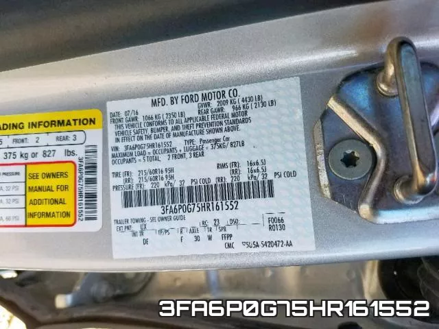 3FA6P0G75HR161552 фото 2