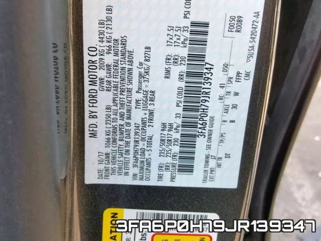 3FA6P0H79JR139347 фото 2