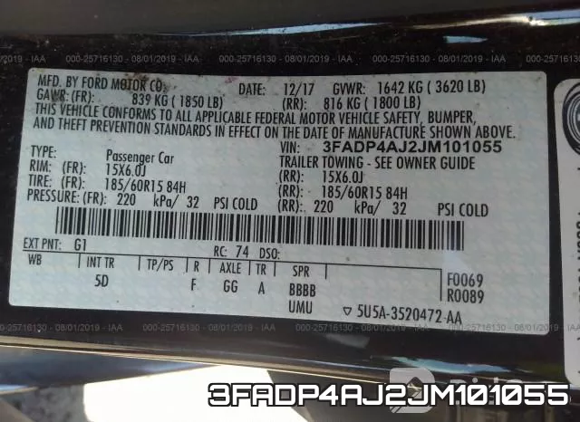 3FADP4AJ2JM101055 фото 10