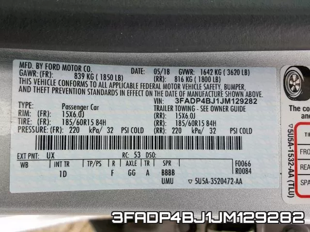 3FADP4BJ1JM129282 фото 2