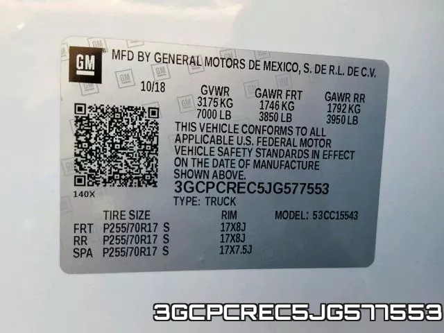 3GCPCREC5JG577553 фото 2