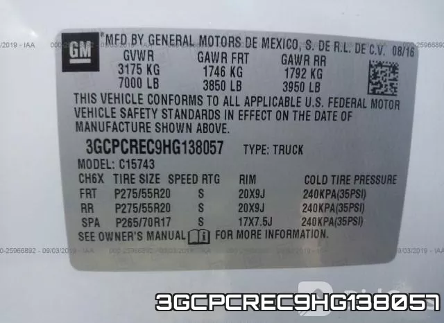 3GCPCREC9HG138057 фото 9