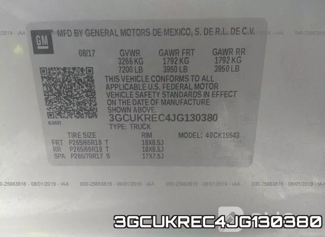 3GCUKREC4JG130380 фото 10