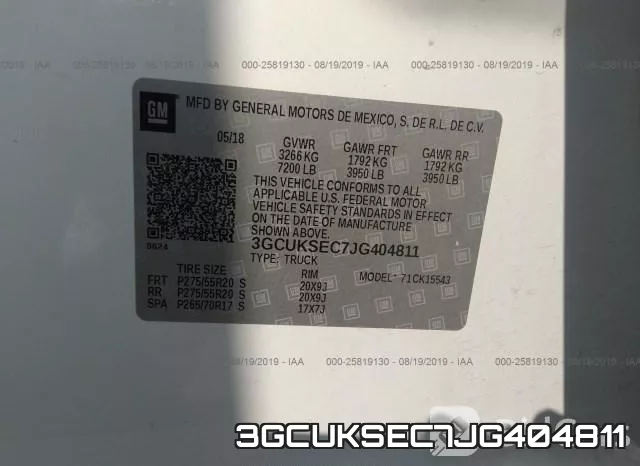 3GCUKSEC7JG404811 фото 10