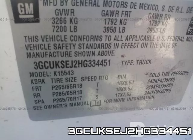 3GCUKSEJ2HG334451 фото 10