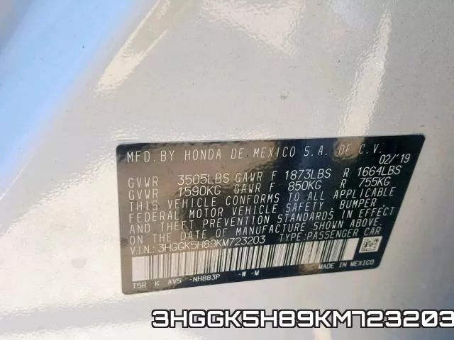 3HGGK5H89KM723203 фото 2