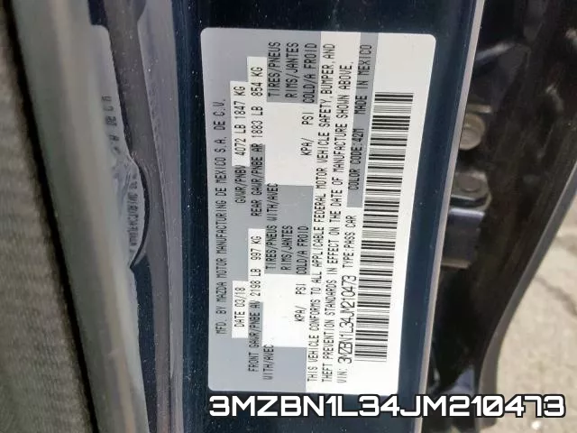 3MZBN1L34JM210473 фото 2