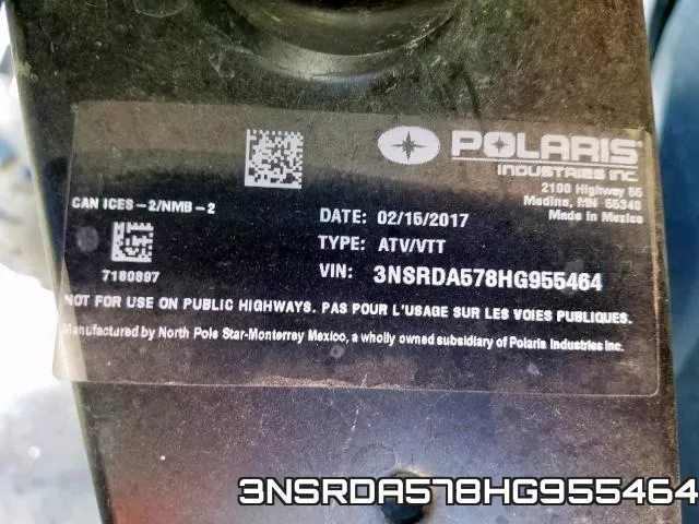 3NSRDA578HG955464 фото 2