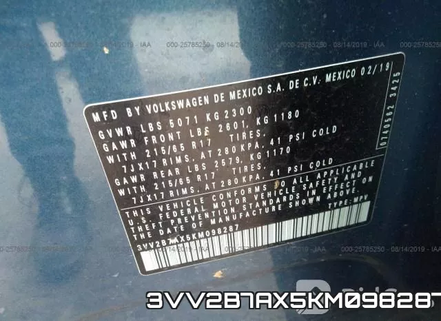 3VV2B7AX5KM098287 фото 10