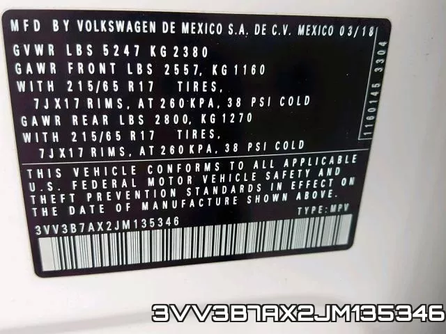 3VV3B7AX2JM135346 фото 2
