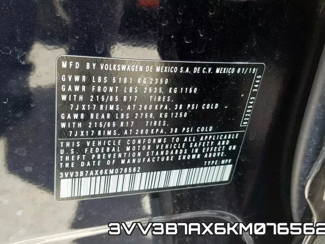 3VV3B7AX6KM076562 фото 2