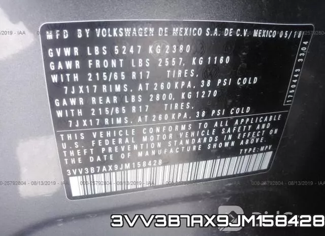 3VV3B7AX9JM158428 фото 10