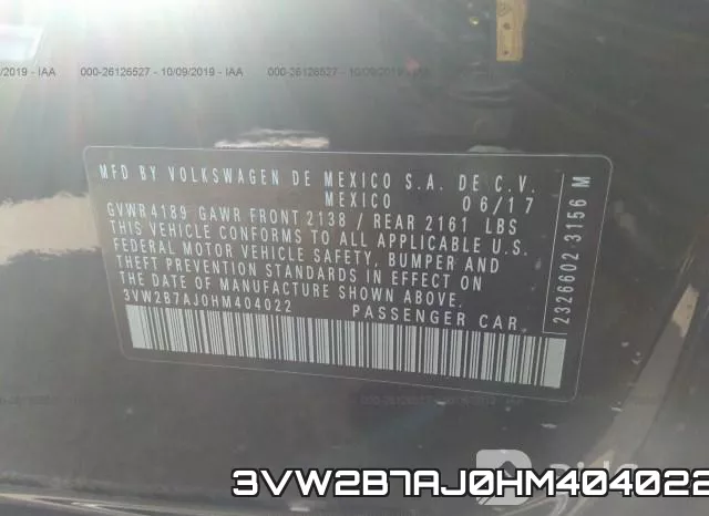 3VW2B7AJ0HM404022 фото 10