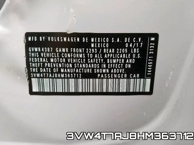 3VW4T7AJ8HM363712 фото 2