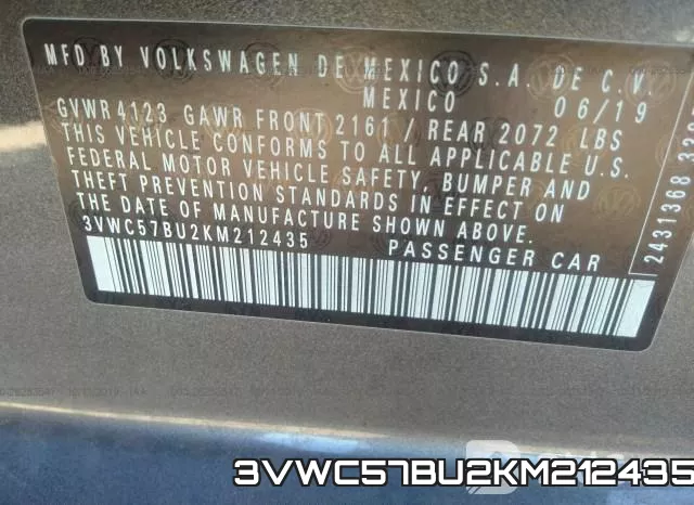 3VWC57BU2KM212435 фото 10