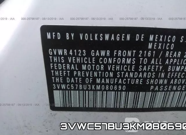 3VWC57BU3KM080690 фото 10