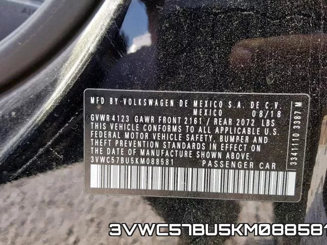 3VWC57BU5KM088581 фото 2
