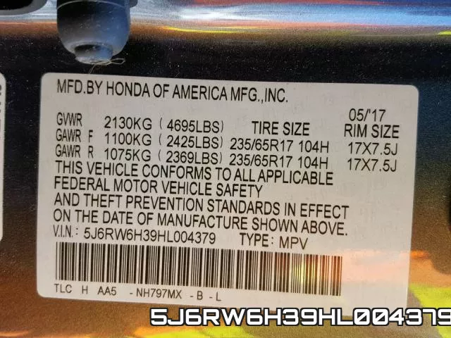 5J6RW6H39HL004379 фото 2