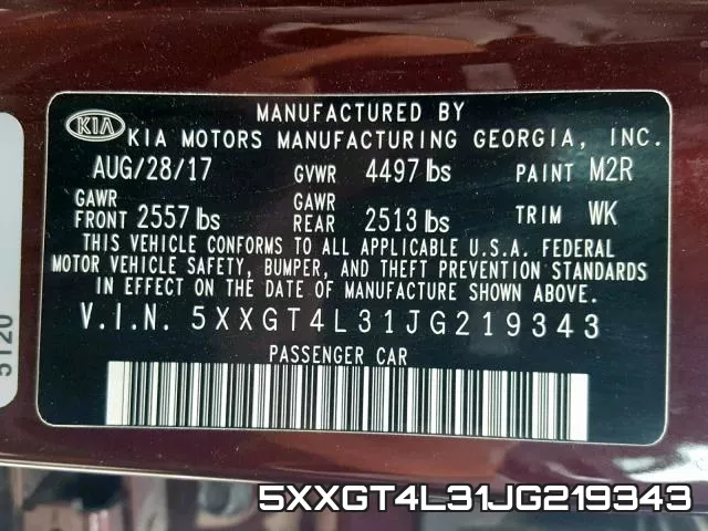 5XXGT4L31JG219343 фото 2