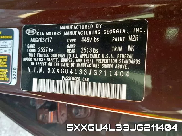 5XXGU4L33JG211404 фото 2