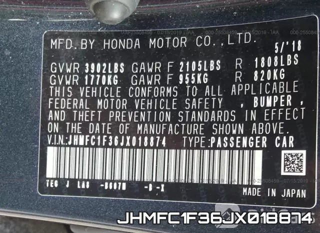 JHMFC1F36JX018874 фото 10