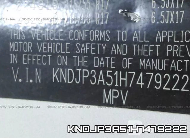KNDJP3A51H7479222 фото 10