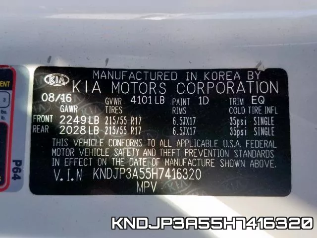 KNDJP3A55H7416320 фото 2