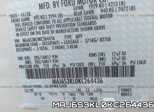 MAJ6S3KL0KC264436 фото 10