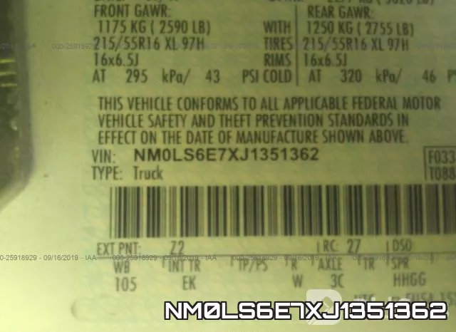 NM0LS6E7XJ1351362 фото 10