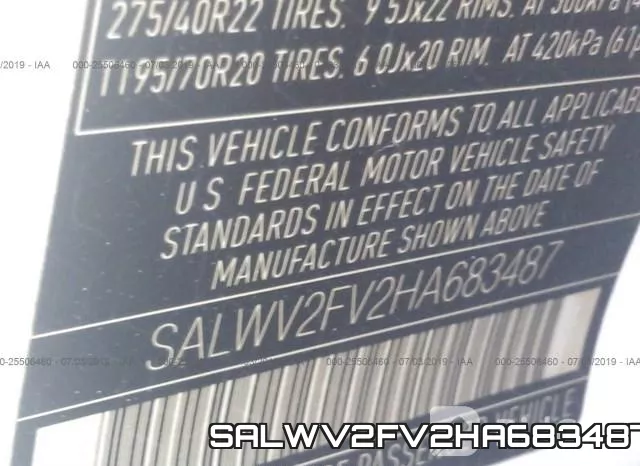 SALWV2FV2HA683487 фото 10