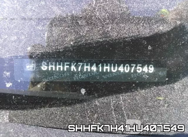 SHHFK7H41HU407549 фото 10