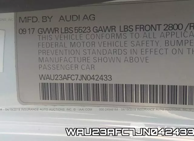 WAU23AFC7JN042433 фото 10