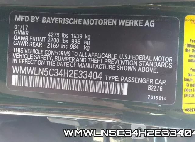 WMWLN5C34H2E33404 фото 10